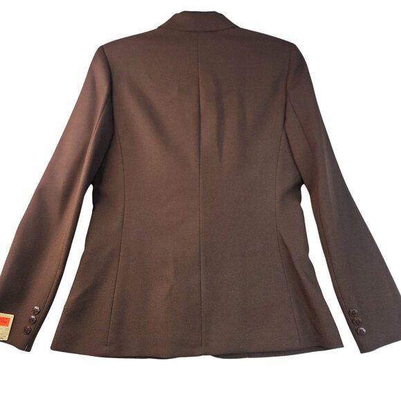 Levi Womens Blazer Size 12 Woven Single Button Brown Classic Deadstock Vintage - Picture 6 of 9